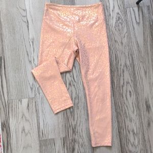 Zyia Light and Tight, Metallic, Hi-Rise, leggings, rose gold, leopard, size 8-10